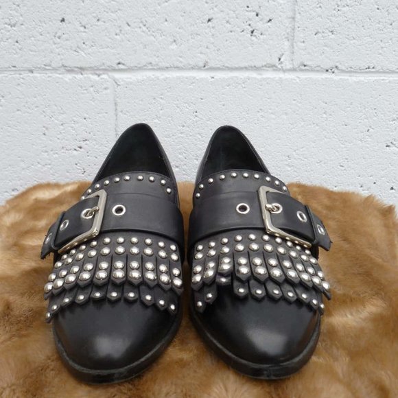 JO MERCER Black Leather Buckle Stud Xenon Loafers - Picture 12 of 13